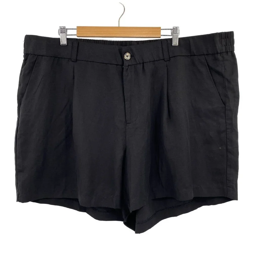 Torrid Studio linen shorts size 22 Black NWOT Linen lyocell blend cruise vacatio